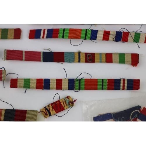 92 - A Collection Of Mainly British World War Two Medal Ribbon Bars To Include Eighth Army Badges.