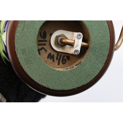 20 - Moorcroft Tube Lined Table Lamp in the anemone pattern, 19cms high