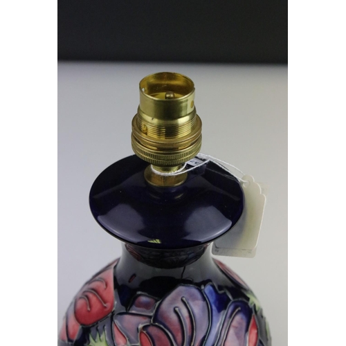 20 - Moorcroft Tube Lined Table Lamp in the anemone pattern, 19cms high