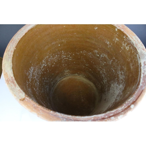 60A - Large 19th century Part Glazed Dairy / Flour / Grain Pot / Bin, 40cms diameter x 39.5cms high