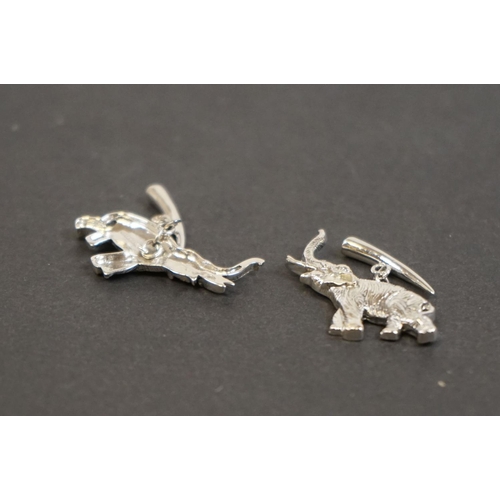 331 - Pair of silver elephant cufflinks