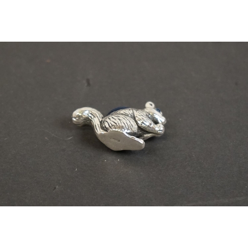 334 - Silver squirrel pincushion