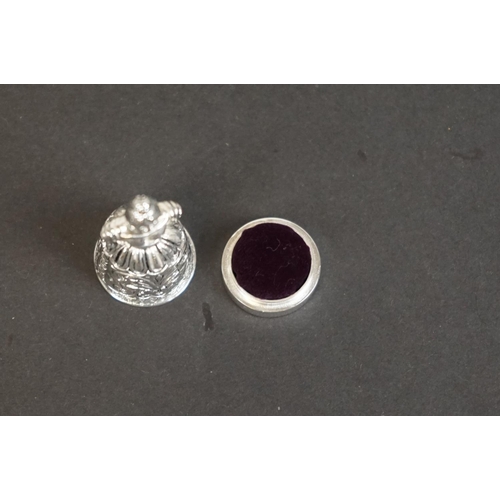 338 - Silver plated thimble and pincushion