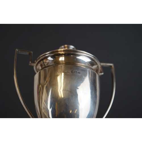 345 - A fully hallmarked sterling silver trophy, engraved to the front Heavy Weight Hunters Essex Show 193... 