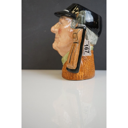 167 - Three Large Royal Doulton Character Jugs including Othello, Golfer and Rip Van Winkle