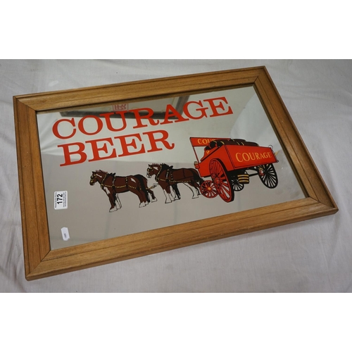 172 - Three Framed Advertising Mirrors - Rolls Royce, Courage Beer and Pears Soap, largest 53cms x 43cms