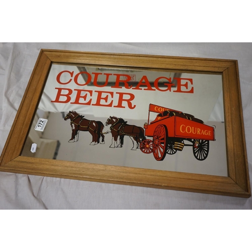 172 - Three Framed Advertising Mirrors - Rolls Royce, Courage Beer and Pears Soap, largest 53cms x 43cms