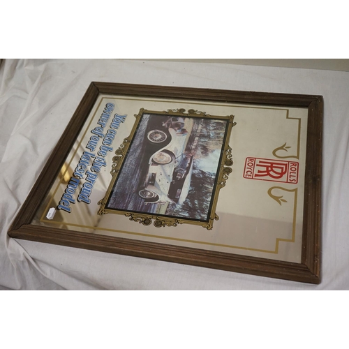 172 - Three Framed Advertising Mirrors - Rolls Royce, Courage Beer and Pears Soap, largest 53cms x 43cms