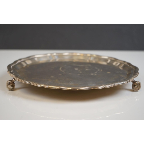 346 - A fully hallmarked sterling silver salver, maker marked for S Blanckensee & Son Ltd and assayed in C... 