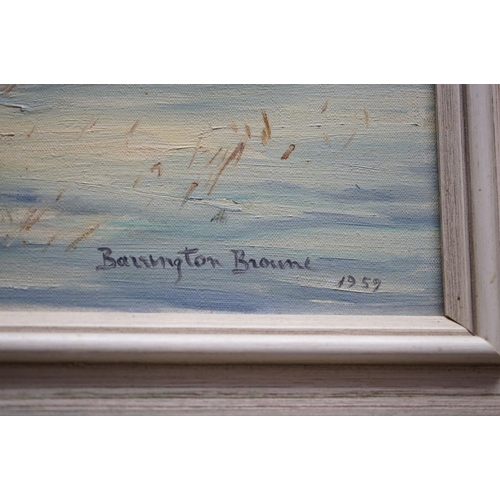 356 - W.F. Barrington-Browne - A mid 20th century oil on canvas titled Christmas Dinner Lawrences Gorse, s... 