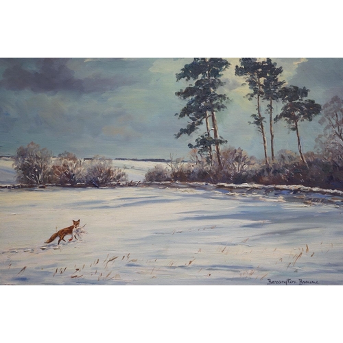 356 - W.F. Barrington-Browne - A mid 20th century oil on canvas titled Christmas Dinner Lawrences Gorse, s... 