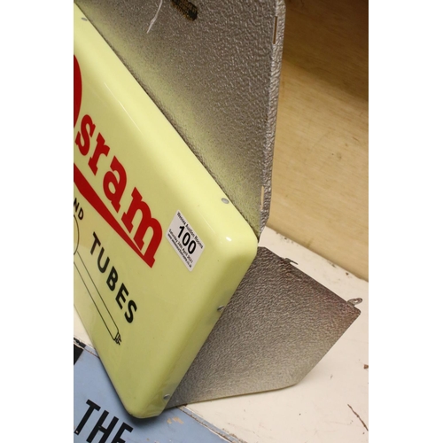 100 - Mid 20th century Shop Display / Advertising ' Osram Lamps and Tubes ' Hanging Sign, 36cms wide toget... 