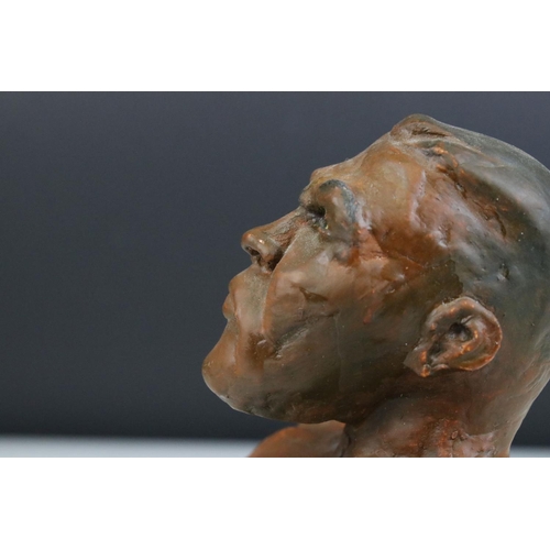 104 - Model of the Head and Torso of a Boxer on stand, 15cms high