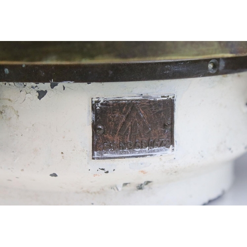 109 - Military Brass Cased Sestrel Compass, Type PII, on Gimble Frame, marked with a crows foot, 18cms dia... 