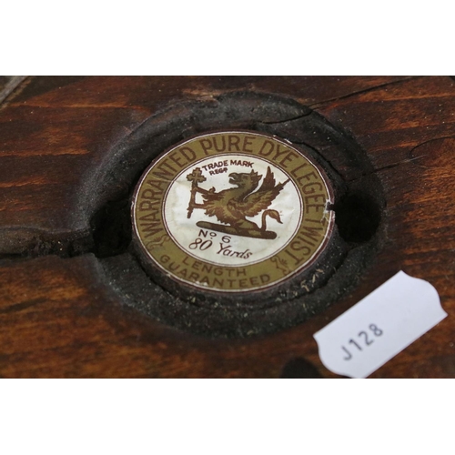 117 - Hour Glass / Timer held in an Old Industrial Loom Spool, 31cms high