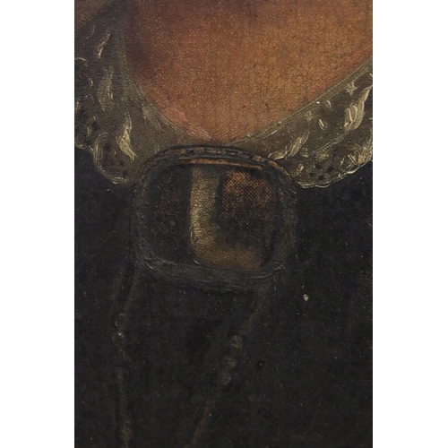 119 - 19th century Oil Painting Family Portrait of a Lady, unsigned, 62cms x 65cms, gilt framed