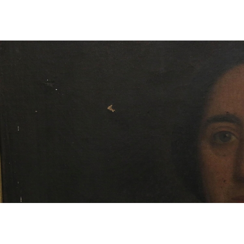 119 - 19th century Oil Painting Family Portrait of a Lady, unsigned, 62cms x 65cms, gilt framed