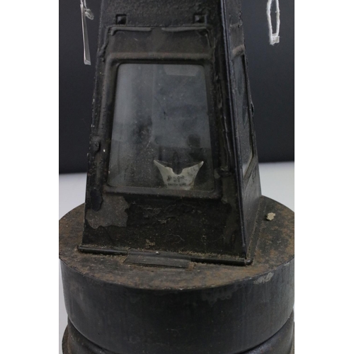 122 - Late 19th / Early 20th century Hand Held Lamp / Lantern with burner, 46cms high