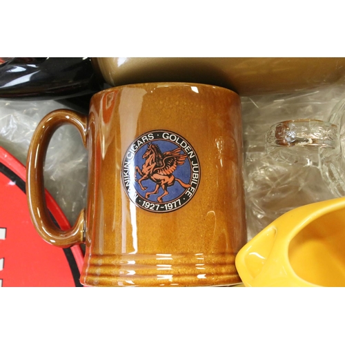 131 - Breweriana - Ceramic Pub Jugs and Ashtrays including Wade, McEwan's Export Pub Tray, Boc Soda Syphon... 