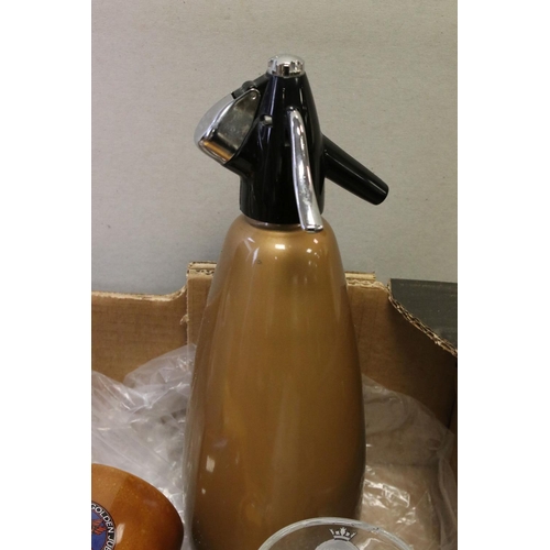 131 - Breweriana - Ceramic Pub Jugs and Ashtrays including Wade, McEwan's Export Pub Tray, Boc Soda Syphon... 