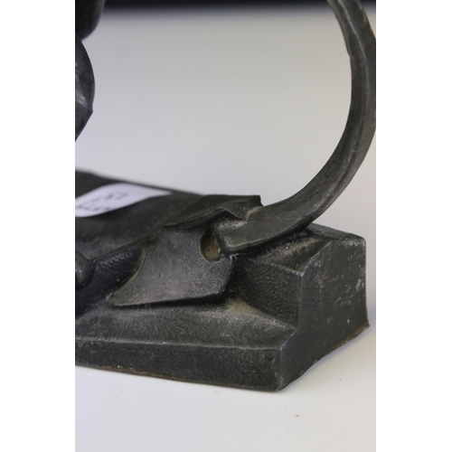 140 - Cast Metal Figure of a Swordsmith, 18cms high