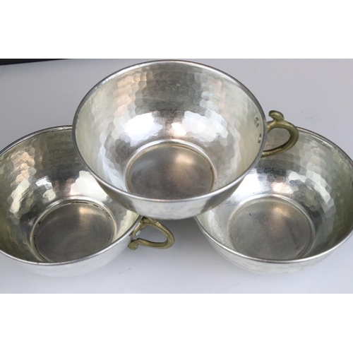 430 - A group of four metal Turkish bowls.