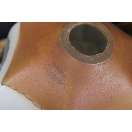 459 - A collection of mixed glass to include coloured glass dressing table items and a selection of lamps ... 