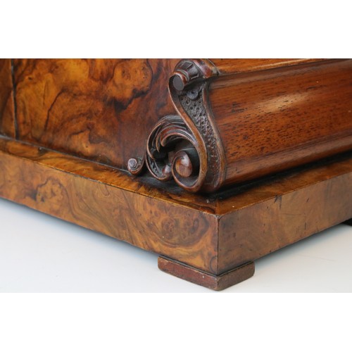 62 - Houghton Of Kilburn 19th century burr walnut cased bracket clock with twin fusee movement with scrol... 