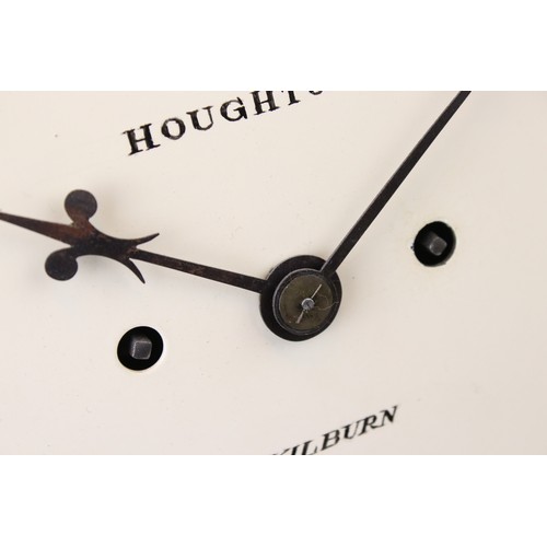 62 - Houghton Of Kilburn 19th century burr walnut cased bracket clock with twin fusee movement with scrol... 
