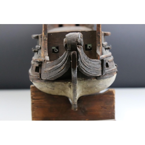 61 - 19th century Copper and Brass Tea Urn with swing ebonised handle, 39cms high