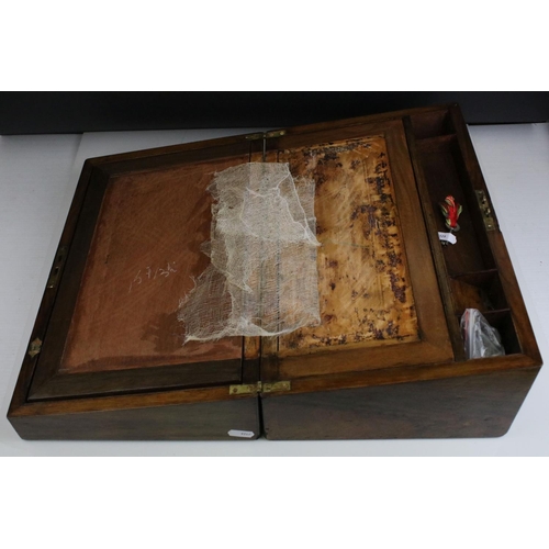 65 - 19th century Mahogany and Brass Bound Writing Slope Box, 40cms wide x 18cms high