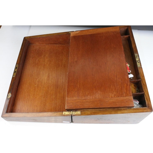 65 - 19th century Mahogany and Brass Bound Writing Slope Box, 40cms wide x 18cms high