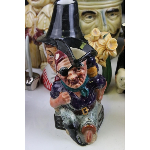 70 - Collection of approximately 25 Character Jugs and Toby Jugs including H J Wood and Roy Kirkham