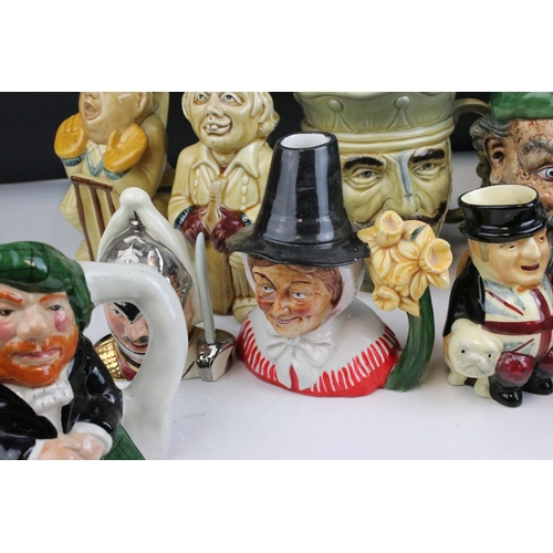 70 - Collection of approximately 25 Character Jugs and Toby Jugs including H J Wood and Roy Kirkham