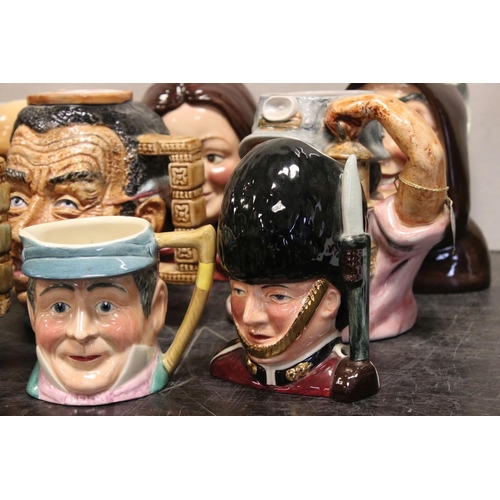 71 - Collection of approximately 16 Character Jugs and Toby Jugs including Sylvac Robin Hood series Jugs,... 