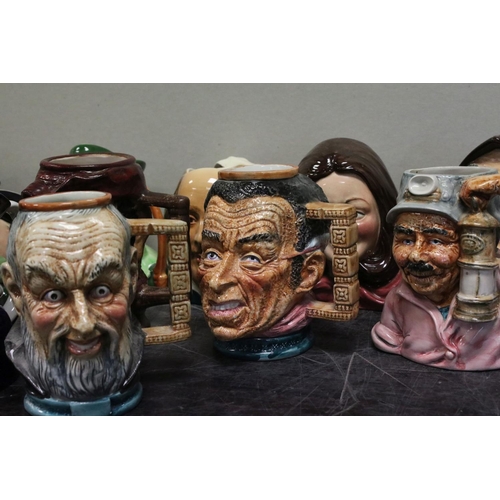 71 - Collection of approximately 16 Character Jugs and Toby Jugs including Sylvac Robin Hood series Jugs,... 