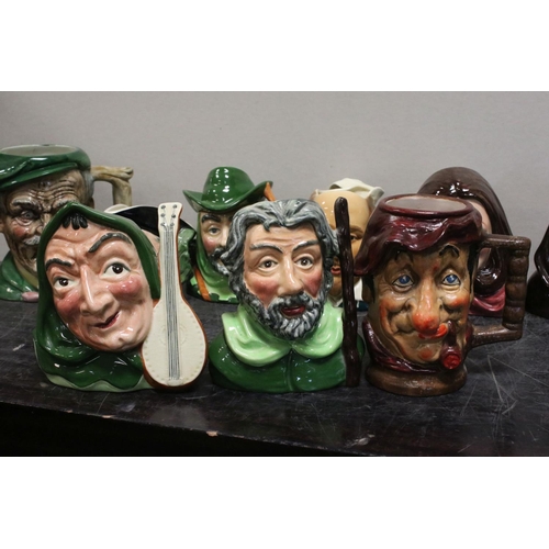 71 - Collection of approximately 16 Character Jugs and Toby Jugs including Sylvac Robin Hood series Jugs,... 