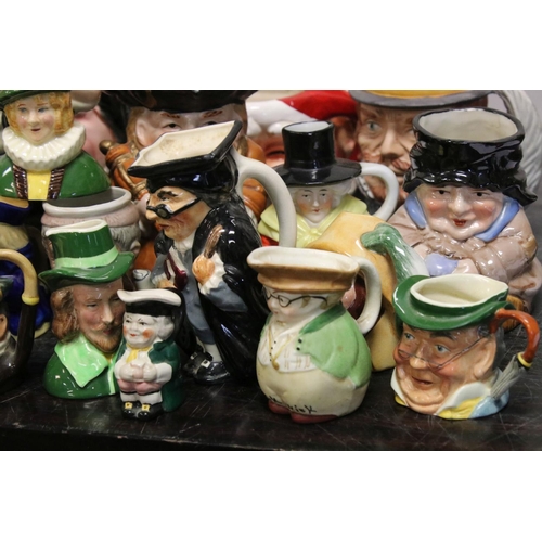 72 - Collection of approximately 50 Character Jugs and Toby Jugs including Roy Kirkham, Wood & Sons Lord ... 