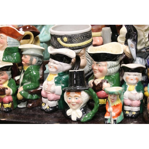 72 - Collection of approximately 50 Character Jugs and Toby Jugs including Roy Kirkham, Wood & Sons Lord ... 