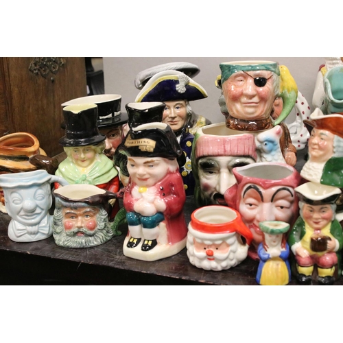 72 - Collection of approximately 50 Character Jugs and Toby Jugs including Roy Kirkham, Wood & Sons Lord ... 