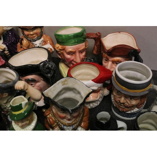 72 - Collection of approximately 50 Character Jugs and Toby Jugs including Roy Kirkham, Wood & Sons Lord ... 