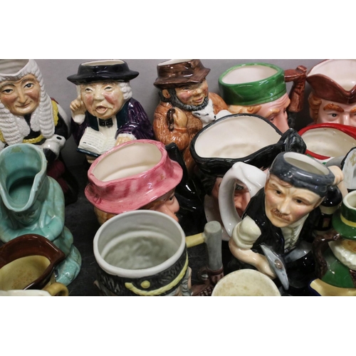 72 - Collection of approximately 50 Character Jugs and Toby Jugs including Roy Kirkham, Wood & Sons Lord ... 