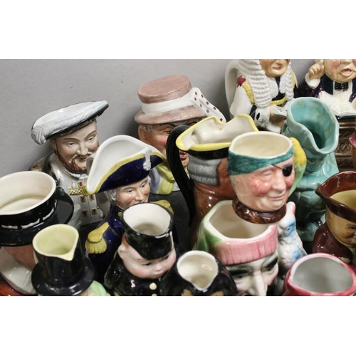 72 - Collection of approximately 50 Character Jugs and Toby Jugs including Roy Kirkham, Wood & Sons Lord ... 