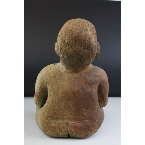 73 - Large Pottery Model of a Seated Baby, 37cms high