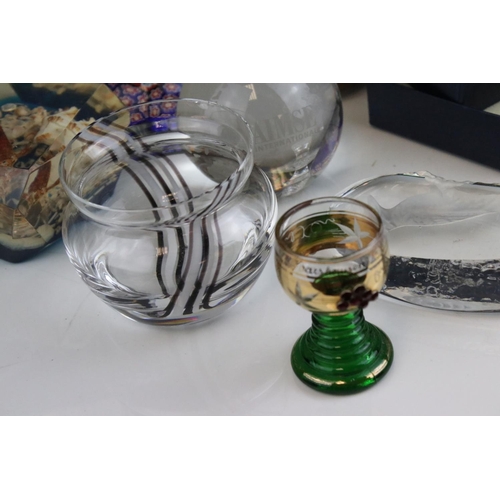 81 - Collection of Glassware including Millefiori Paperweight and other Paperweights, Cut Glass, etc