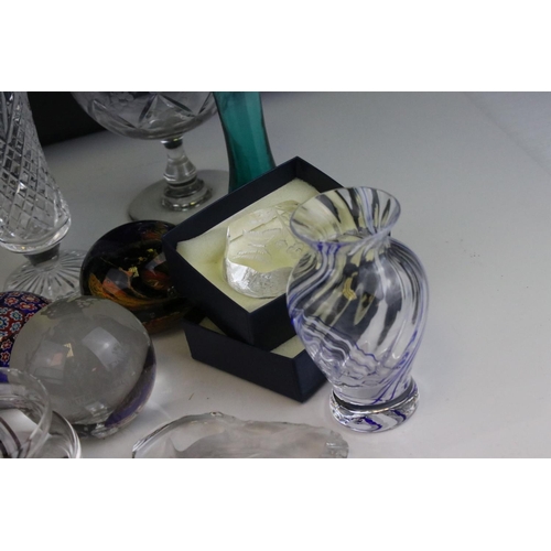 81 - Collection of Glassware including Millefiori Paperweight and other Paperweights, Cut Glass, etc