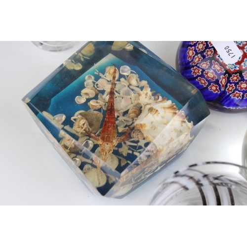 81 - Collection of Glassware including Millefiori Paperweight and other Paperweights, Cut Glass, etc