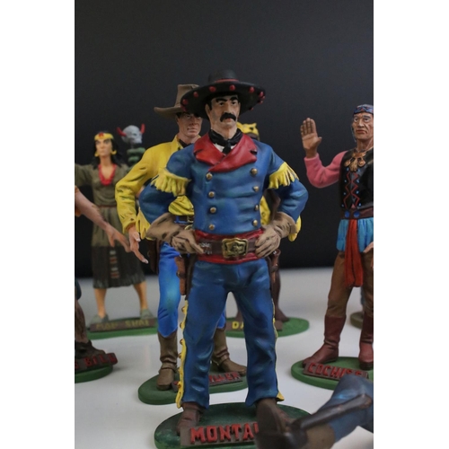 82 - Collection of 48  Resin ' Tex Willer ' Figures from the Italian Comic Series