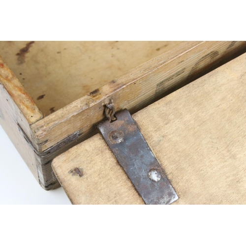 88 - Early to Mid 20th century Pine Egg Transportation Box stamped Eggs and Hammock, etc, 28cms long