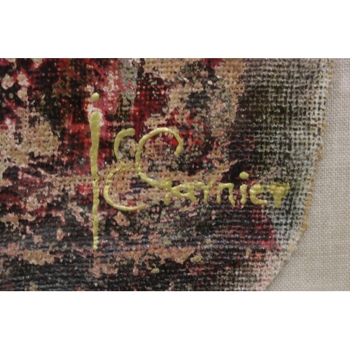 93 - A large framed and glazed late 20th century art work by Jean Eric Garnier depicting a representation... 